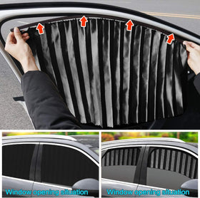 4 Pack Slidable Magnetic Car Side Window Sun Shade Curtain