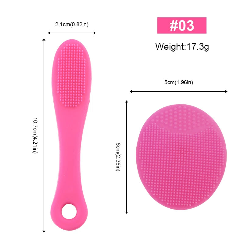 3-in-1 Silicone Facial Cleansing Brush Set