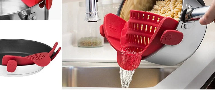 Adjustable Silicone Colander Strainer for Pots and Bowls