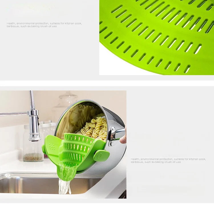 Adjustable Silicone Colander Strainer for Pots and Bowls