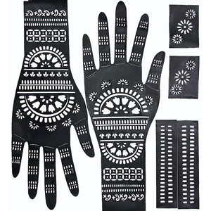 4 PCs Mehndi Stencils + 2 Mehndi