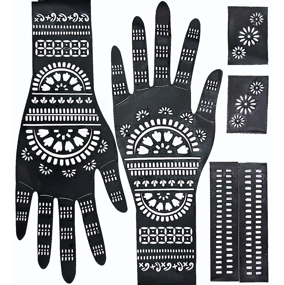 4 PCs Mehndi Stencils + 2 Mehndi