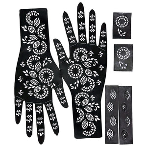 4 PCs Mehndi Stencils + 2 Mehndi