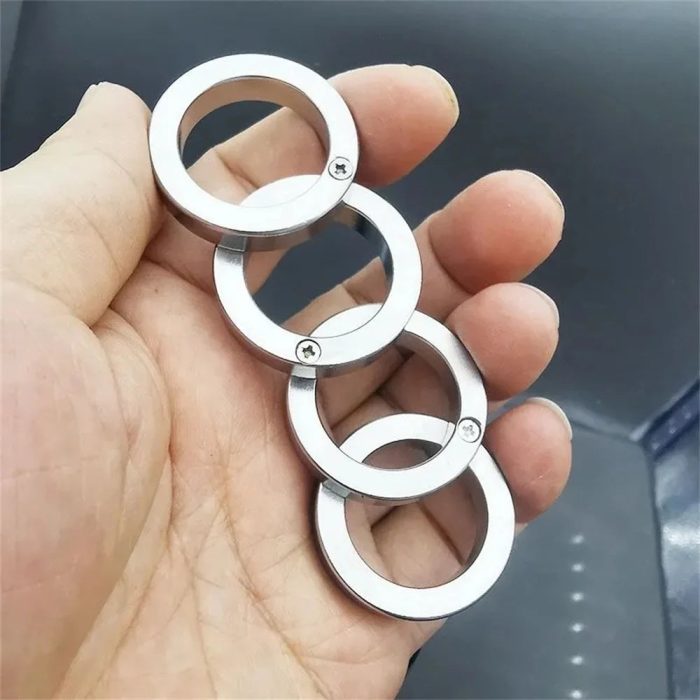 Stainless Steel Self-Defense Rotatable Foldable Ring