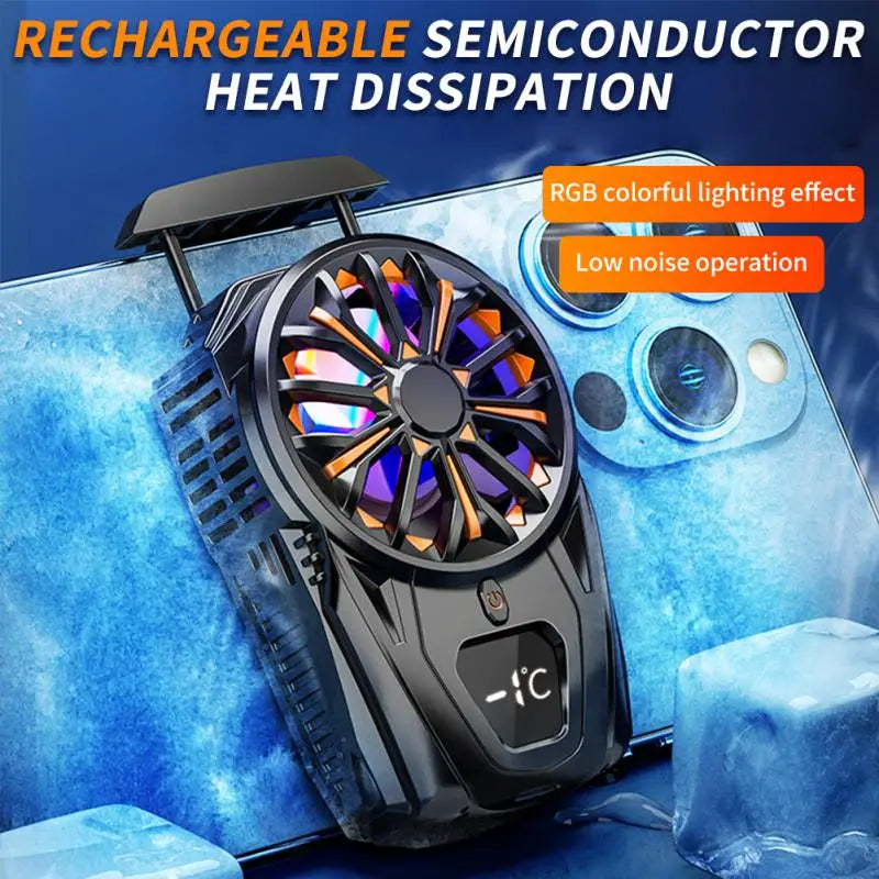 Mobile Phone Cooler Universal RGB Cooling Radiator Fan