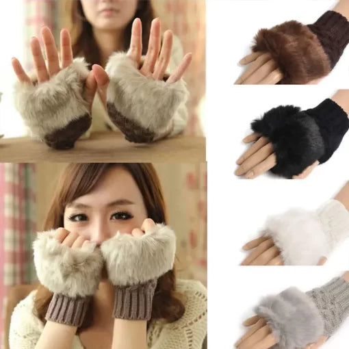 Half Finger Mittens Ladies Gloves