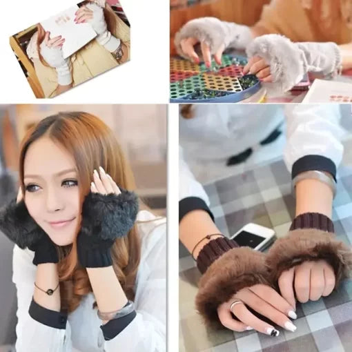 Half Finger Mittens Ladies Gloves